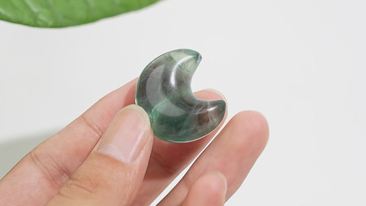Natural Crystal Carving Fluorite Mini Moon