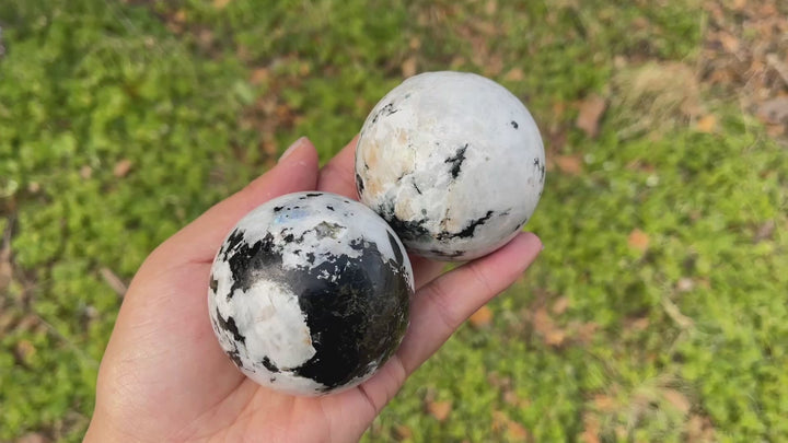 Unique,Natural Crystal Rainbow Moonstone Sphere