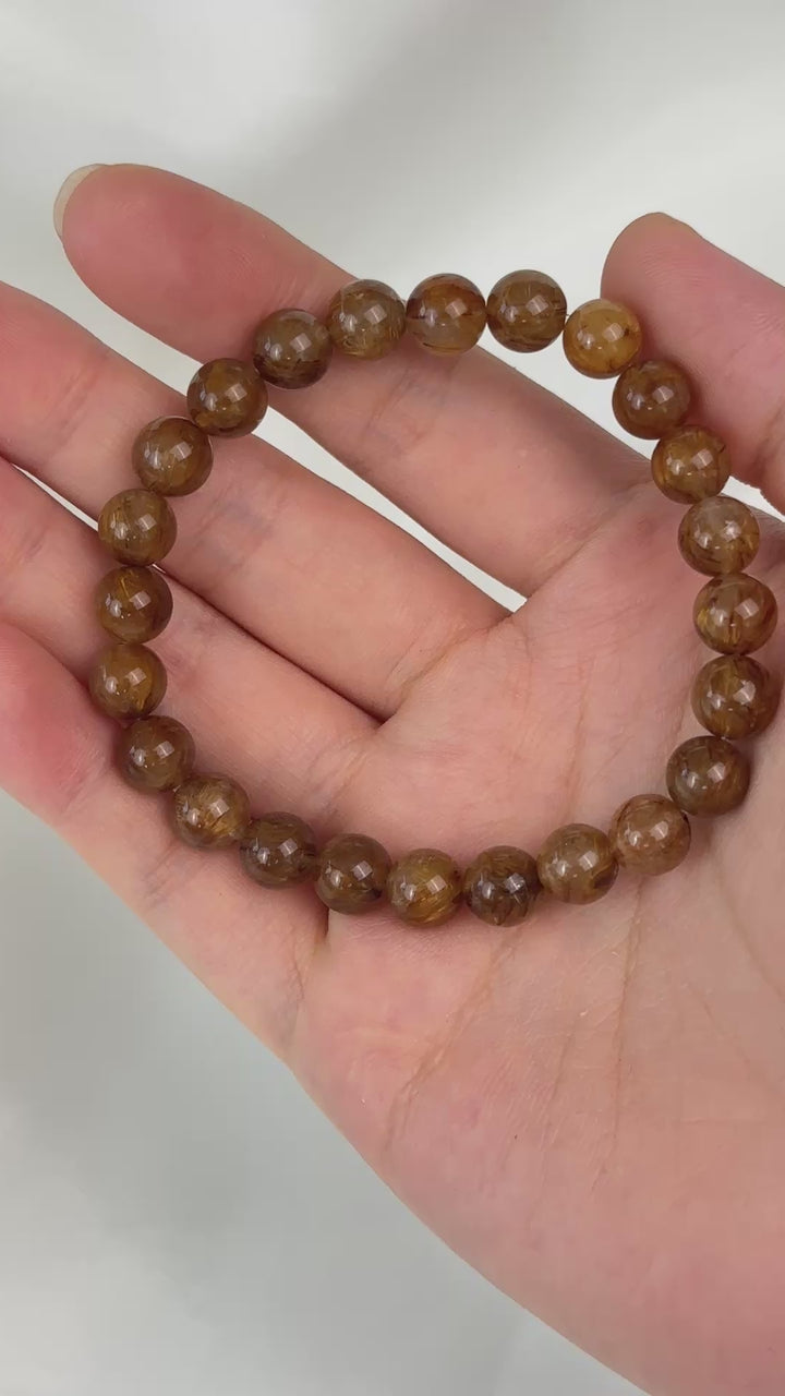 Golden Rutilated Quartz Bracelet 7.4-7.7mm
