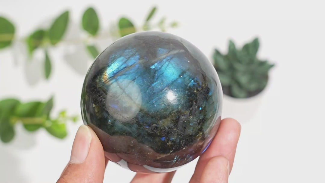 Natural Crystal Labradorite Sphere