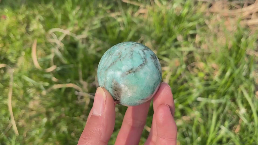 Amazonite With Smoky Quartz Sphere