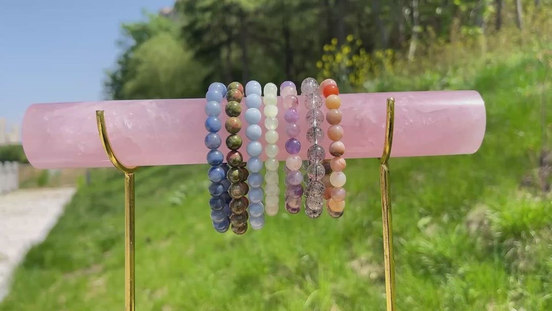 Natural Rose Quartz Bracelet Holder