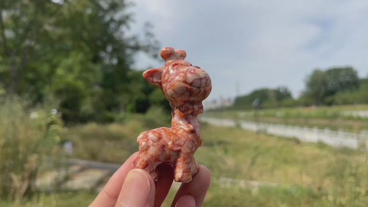 Natural Crystal Carving Standing Giraffe