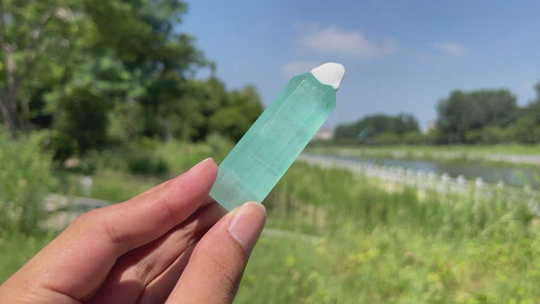 Natural Crystal Small Green Fluorite Point