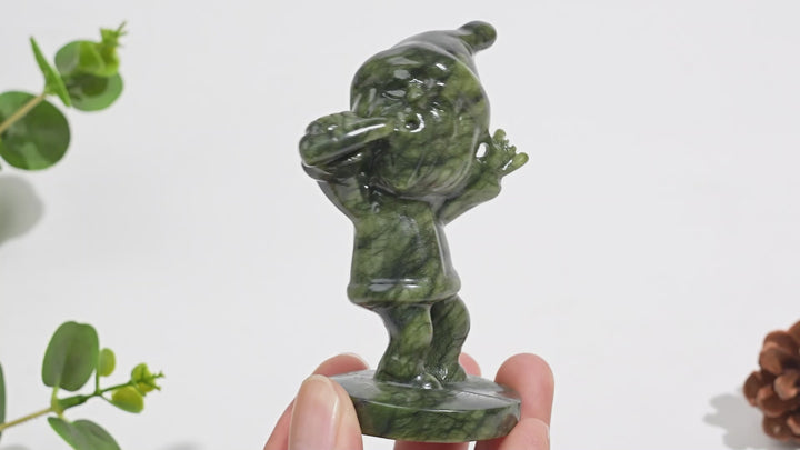 Natural Crystal Carving Serpentine Gnome