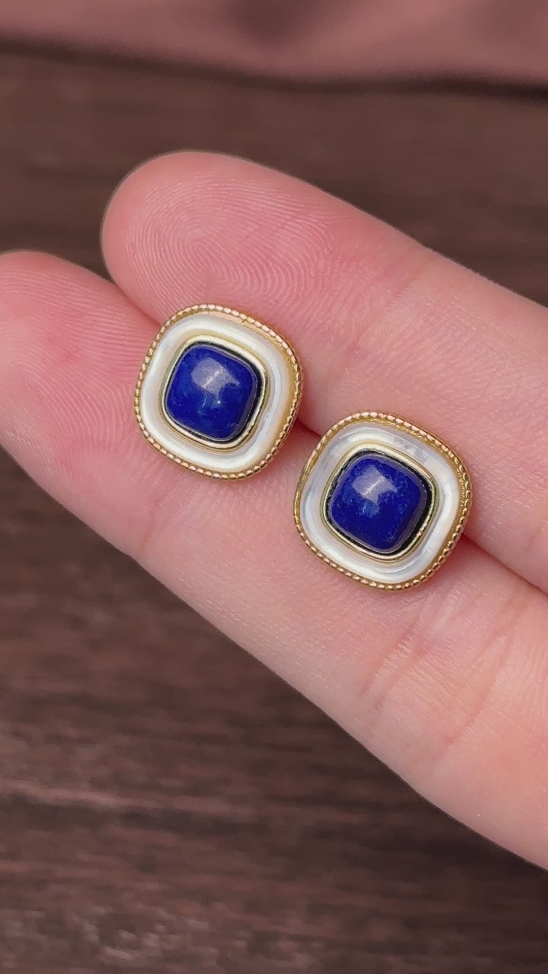 Lapis Lazuli Stud Earrings