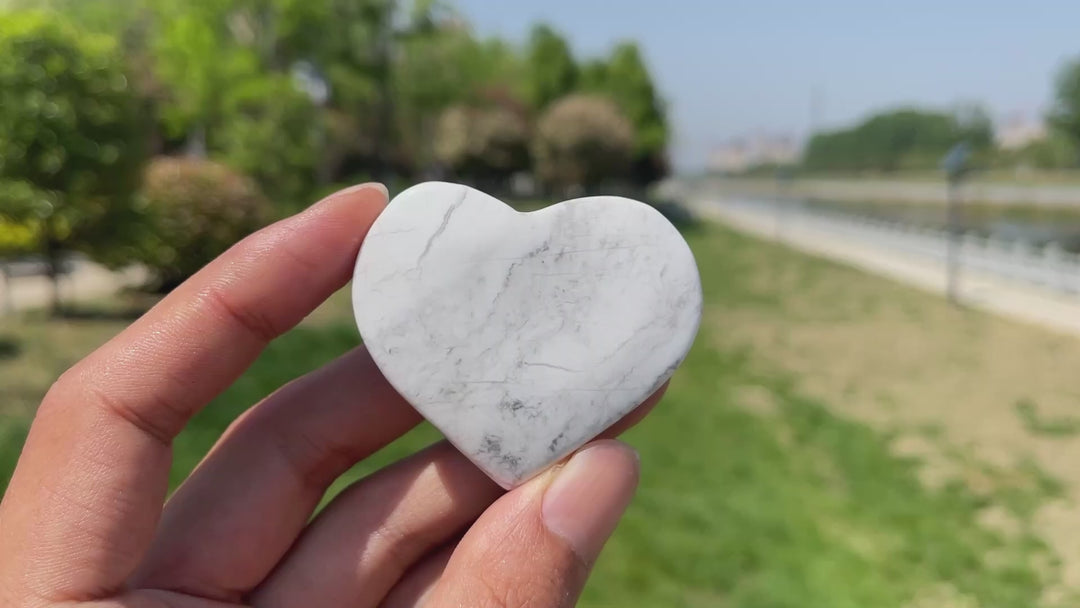 Natural Howlite Crystal Heart