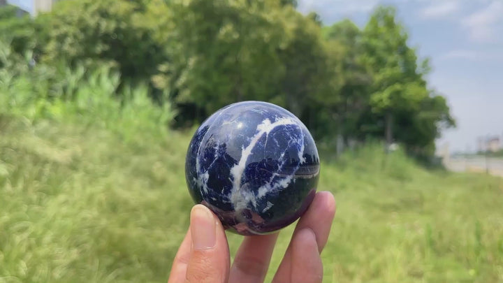 Unique,Natural Crystal Serene Sodalite Sphere