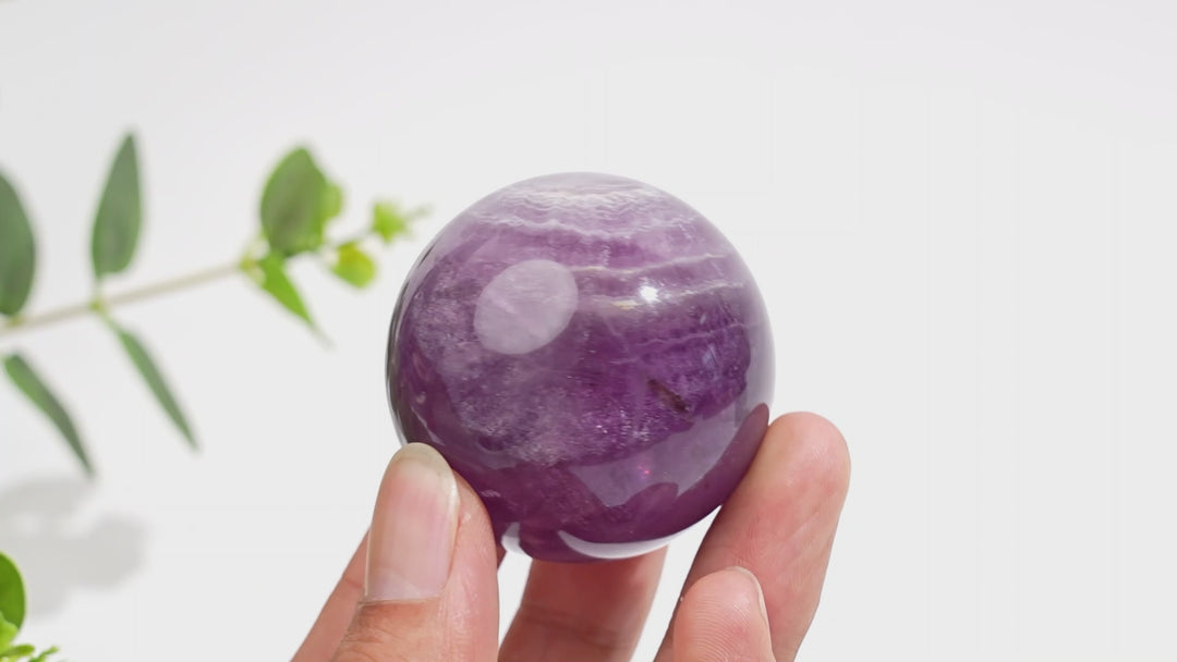 Natural Crystal Purple Fluorite Sphere
