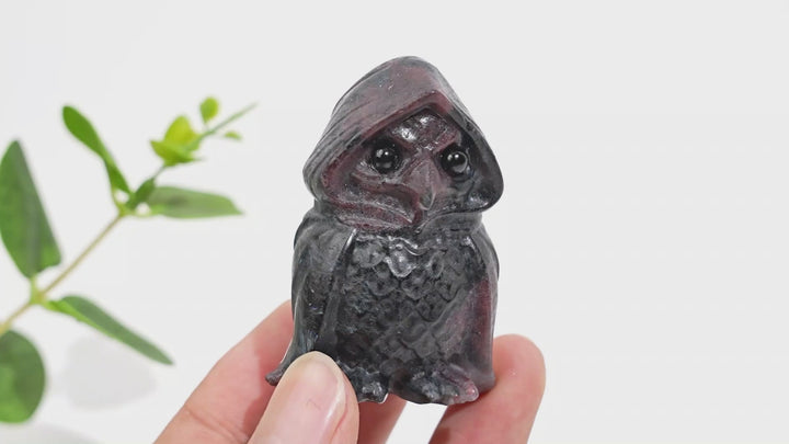 A Slightly Imperfect Natural Crystal Cute Hooded Owl