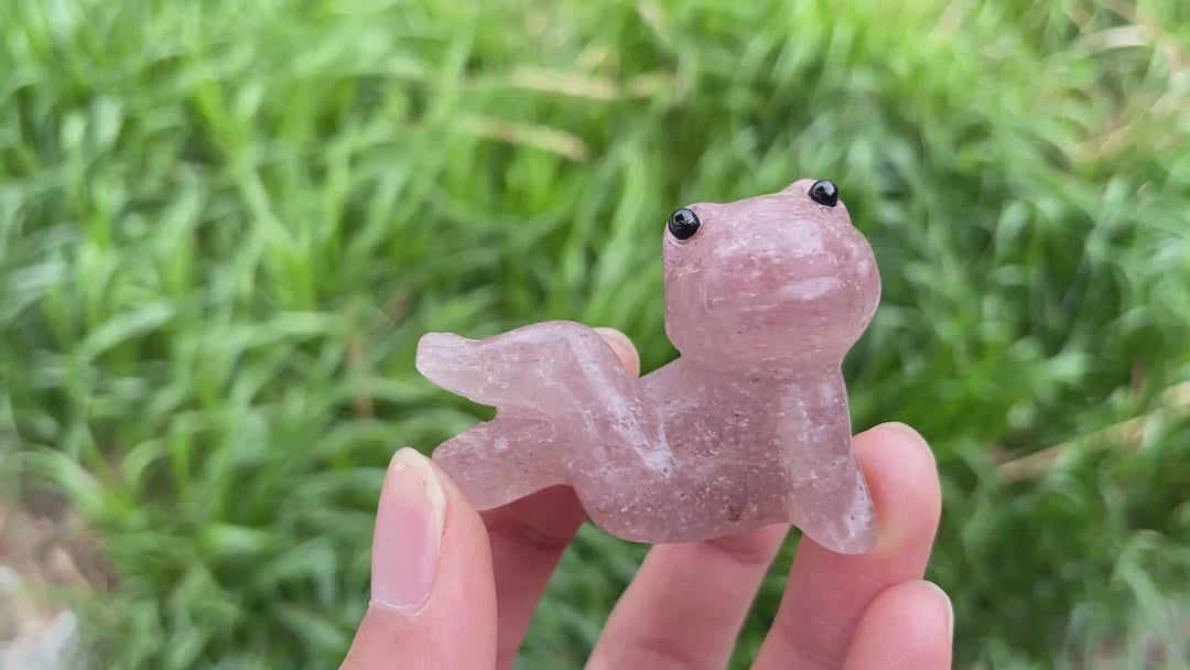Natural Crystal Carved Lazy Frog