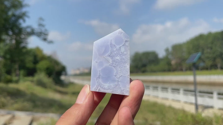 Unique,Natural Crystal Blue Lace Agate Freeform