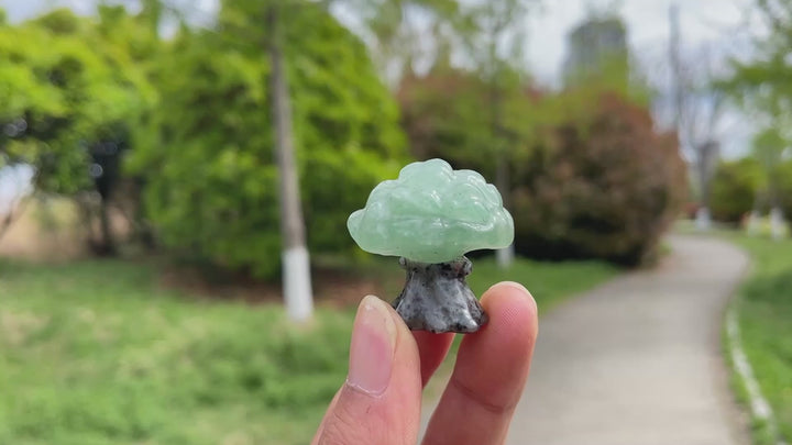 Natural Crystal Carved Cherry Blossom Tree