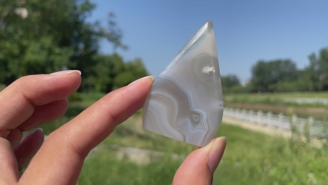 Natural Crystal Agate Teardrop