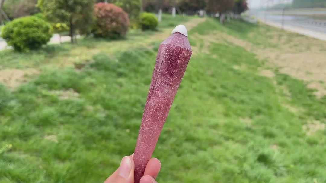 Natural Strawberry Quartz Wand