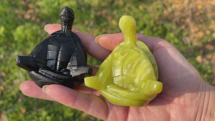 Natural Crystal Carving Meditating Sea Turtle