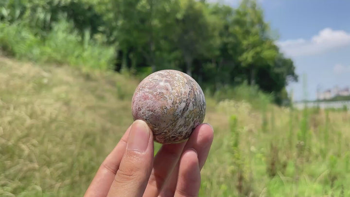 Natural Round Crystal Leopard Skin Jasper Sphere