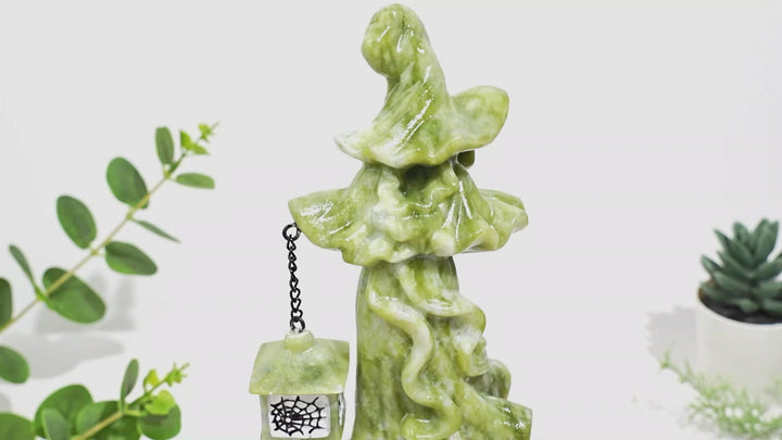 Natural Crystal Lantern Witch Carving