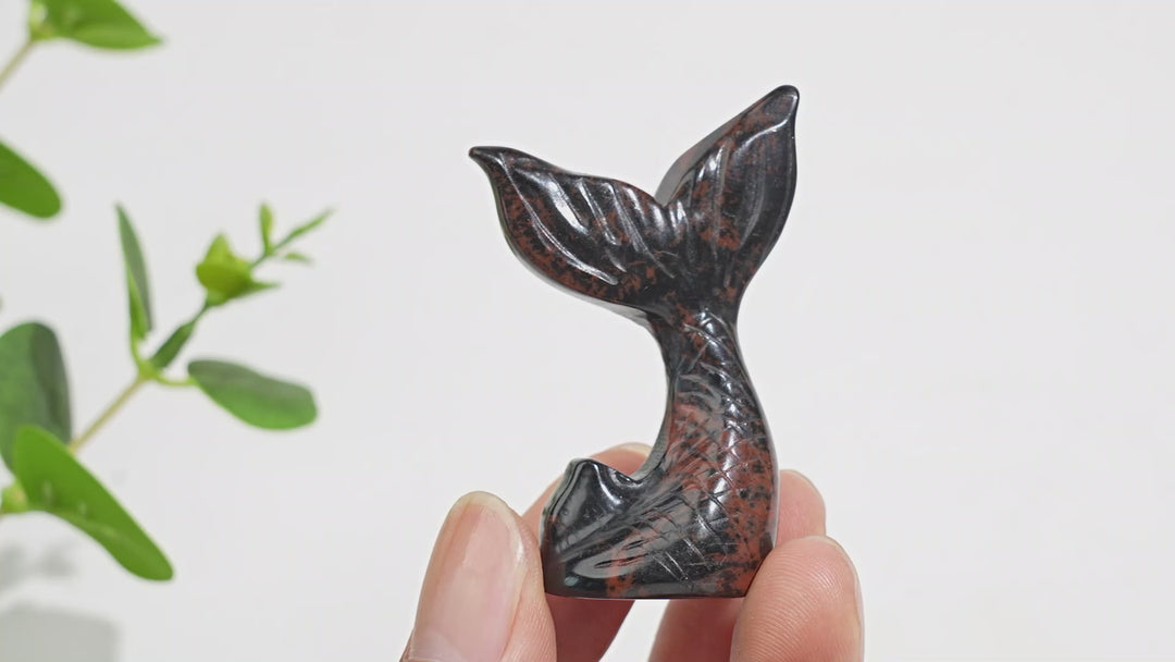 Natural Crystal Mini Cute Mermaid Tail Carving