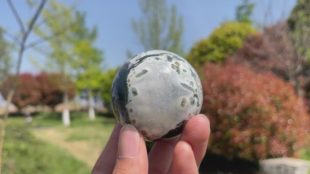 Natural Moss Agate Sphere