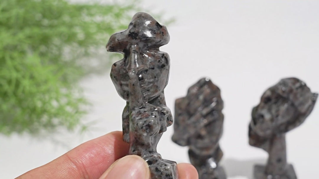 A Slightly Imperfect Natural Crystal Three Wise Masks Carving