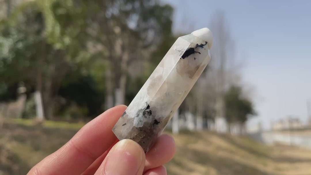 Natural Rainbow Moonstone Crystal Point