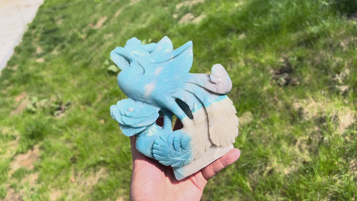 Unique,A Slightly Imperfect Natural Trolleite Phoenix Carving