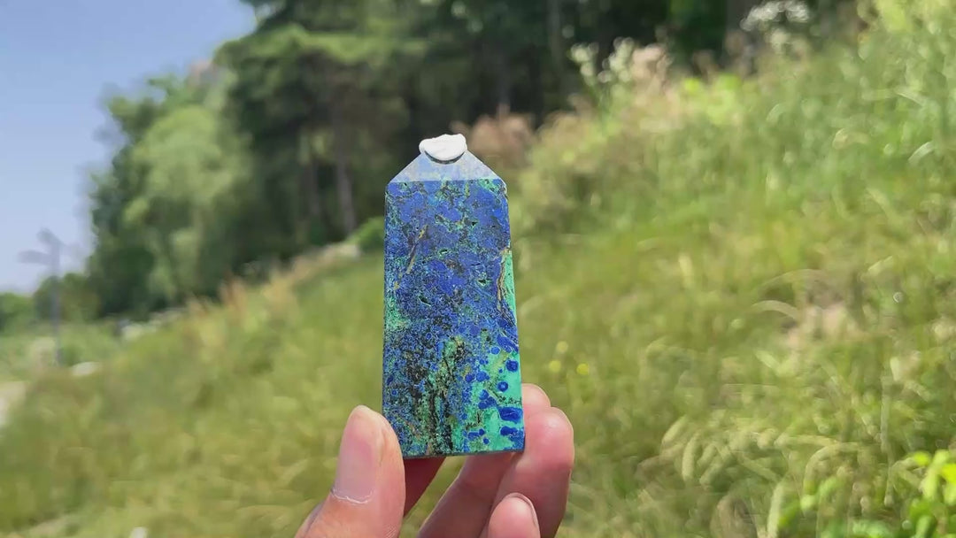 Natural Crystal Azurite Point