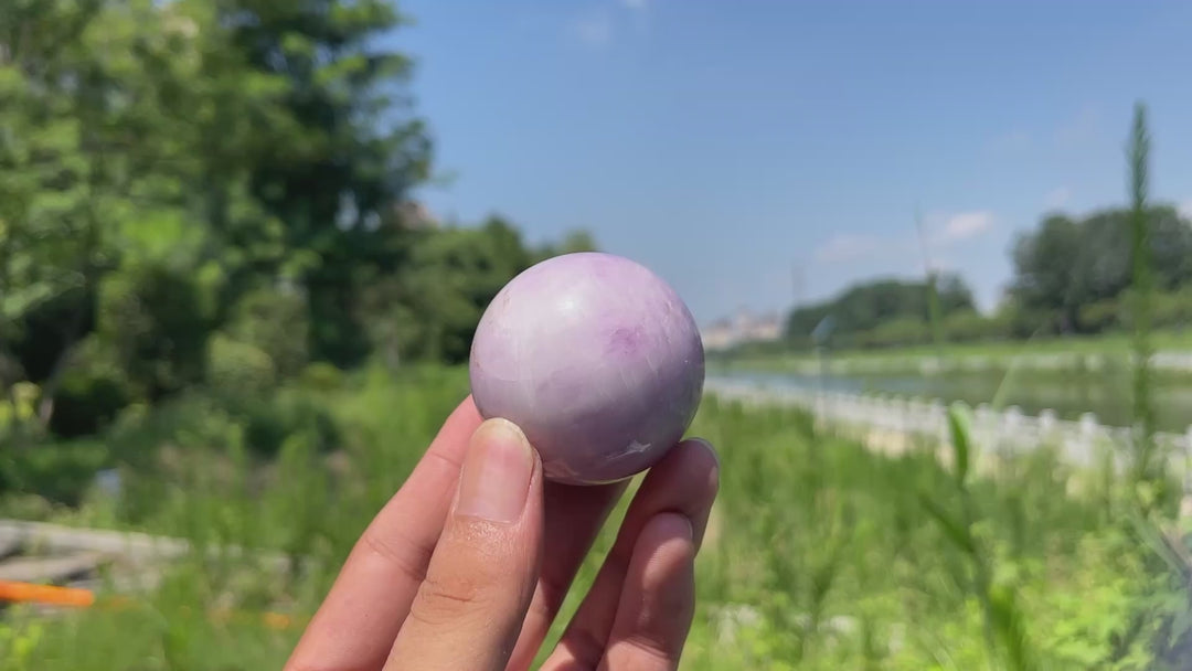 Natural Kunzite Rounded Crystal Sphere