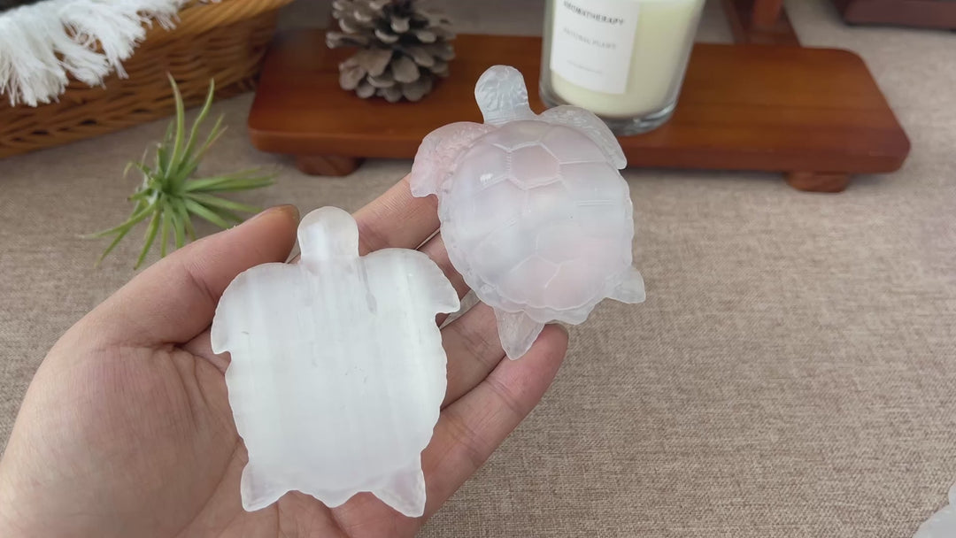Natural Selenite Sea Turtle