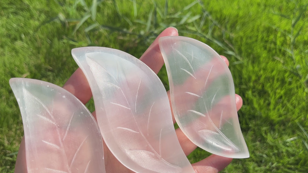 Selenite Leaf Bowl