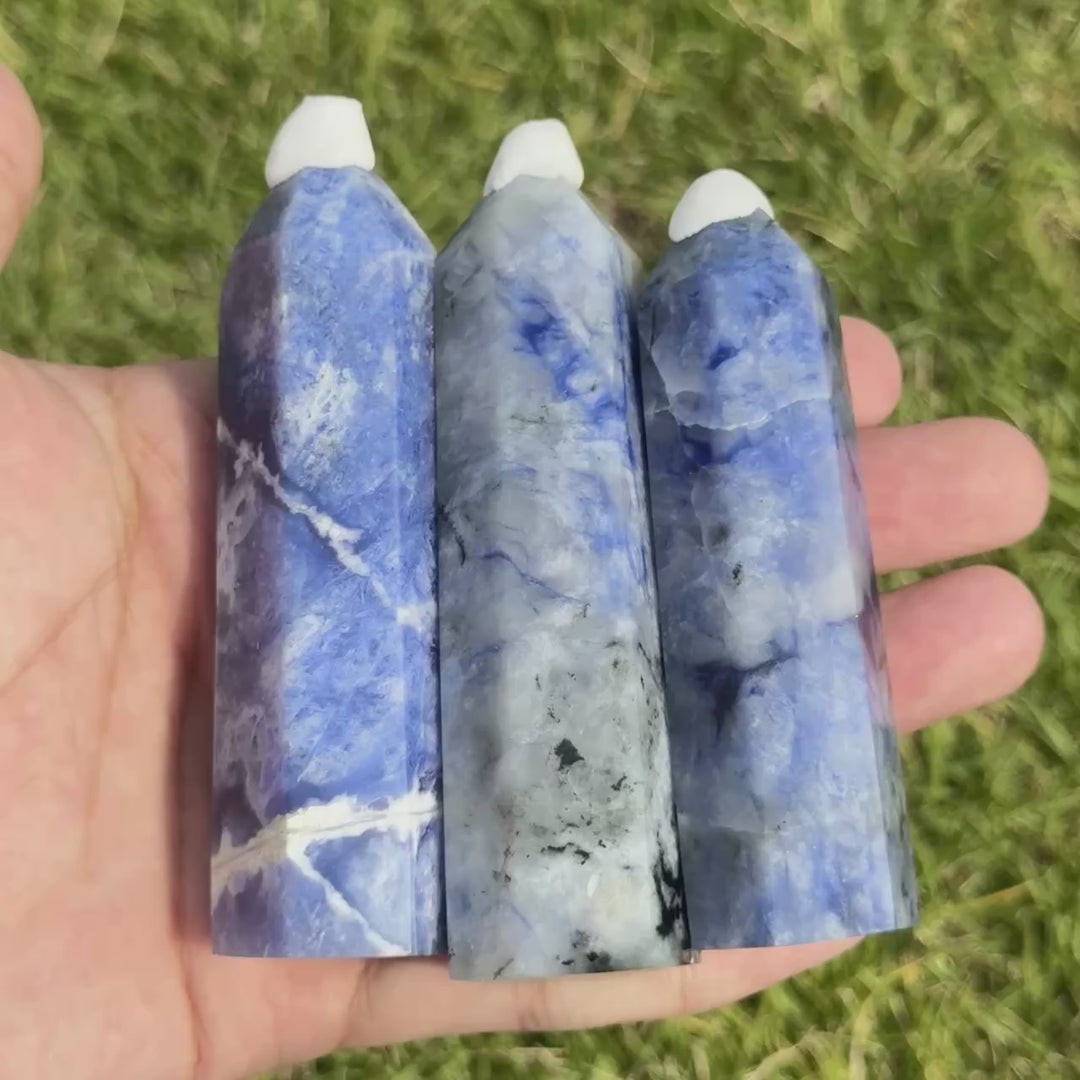 Blue and White Porcelain Sodalite Point