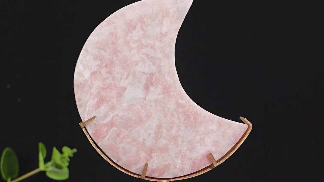 Unique,Natural Crystal Pink Opal Moon