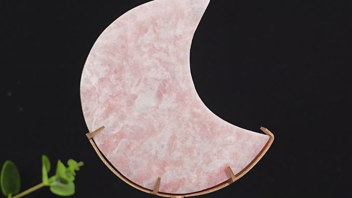 Unique,Natural Crystal Pink Opal Moon