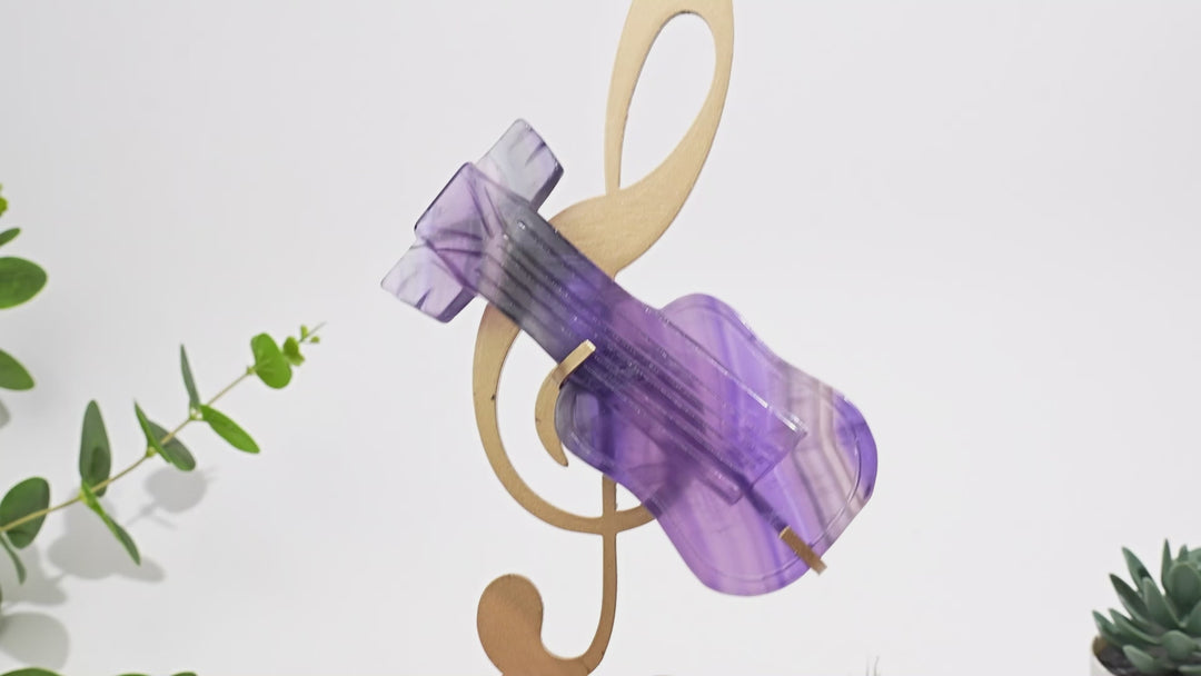 Unique,Natural Crystal Guitar Carving With Stand
