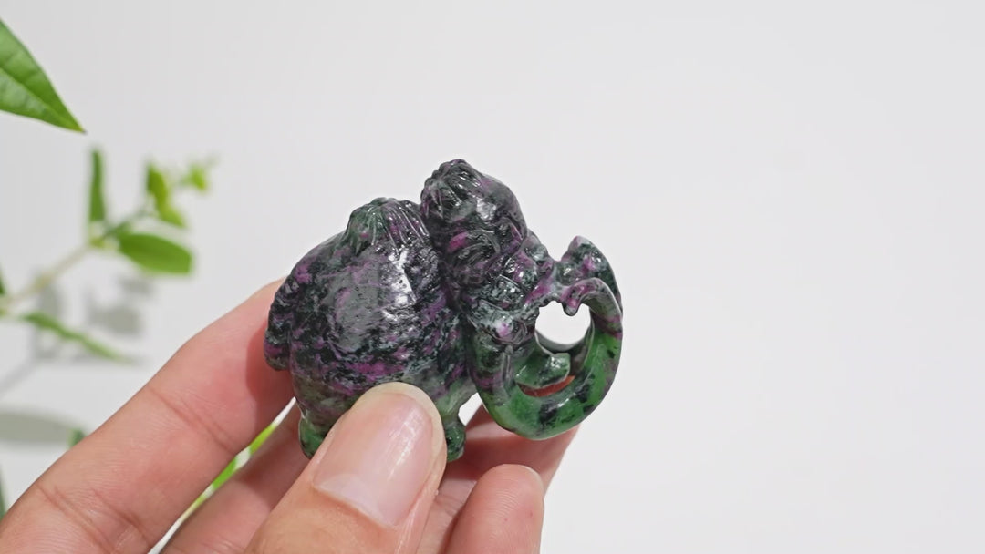 Natural Crystal Auspicious Mammoth Carving