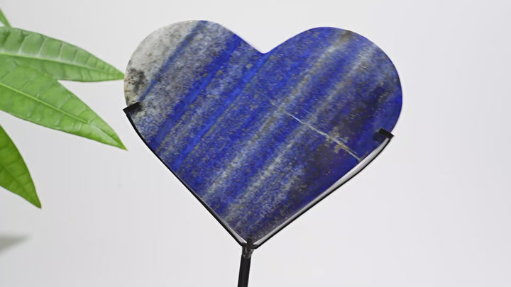 Unique,Natural Crystal Lapis Lazuli Heart With Stand