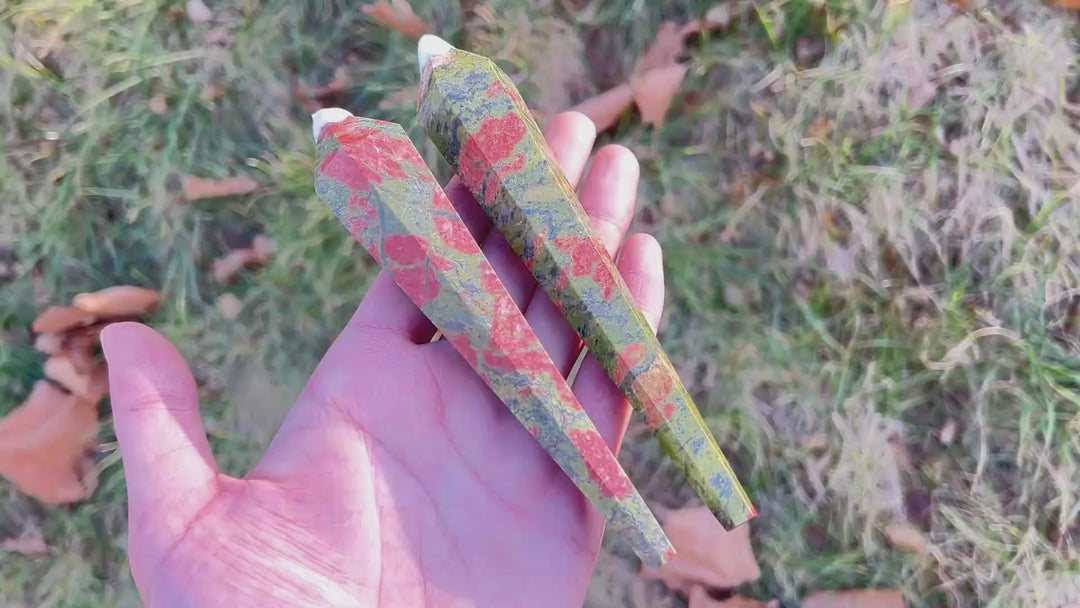 Natural Unakite Wand