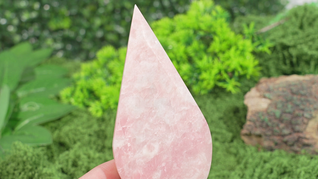 Natural Crystal Pink Opal Teardrop