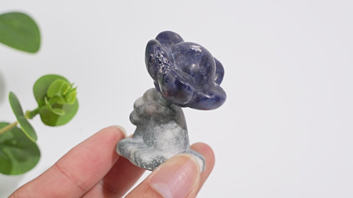 Natural Crystal Carving Hand Holding Flower