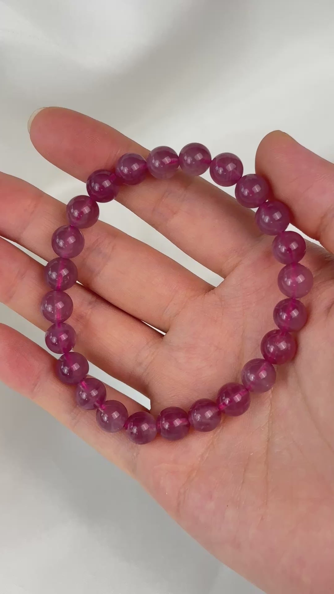 Lavender Rose Quartz Bracelet 7.7-8.6mm