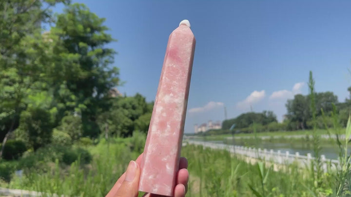 Unique,Natural Crystal Pink Opal Point