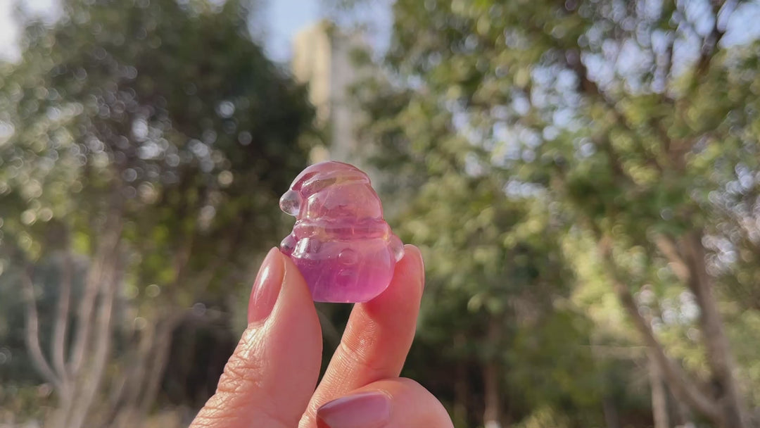 Natural Christmas Fluorite Snowman