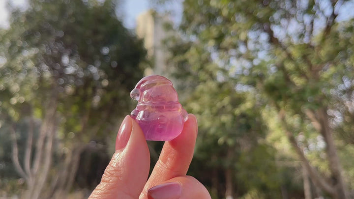 Natural Christmas Fluorite Snowman