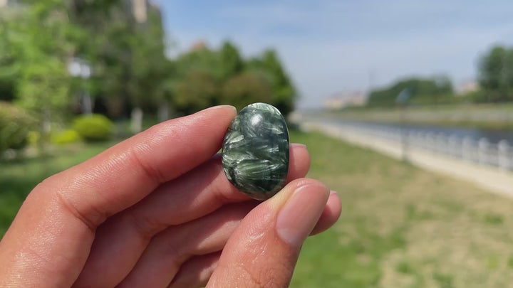 Natural Seraphinite Crystal Cabochon