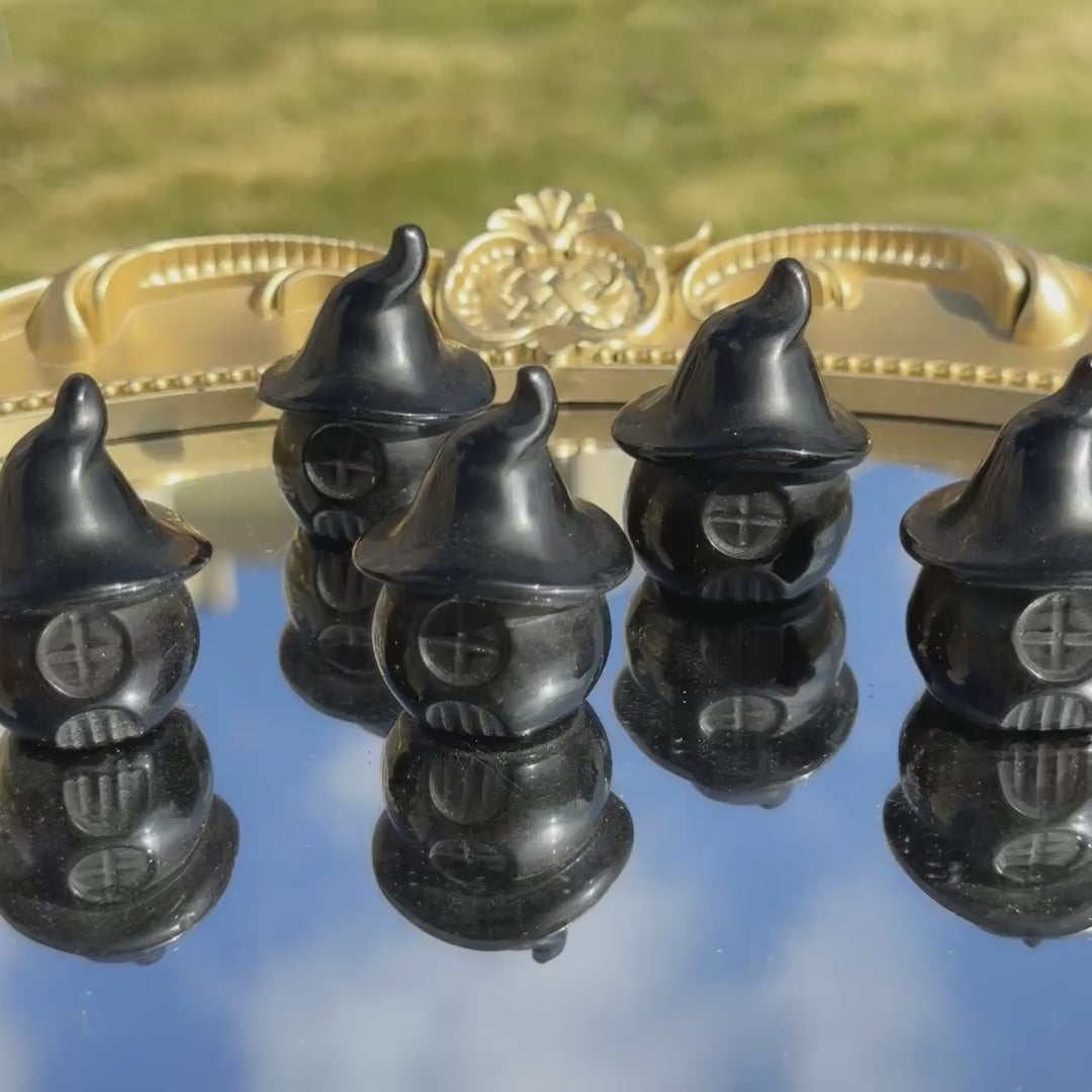 Natural Obsidian Ghost House