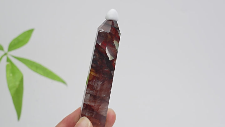 Natural Crystal Vibrant Fire Quartz Point