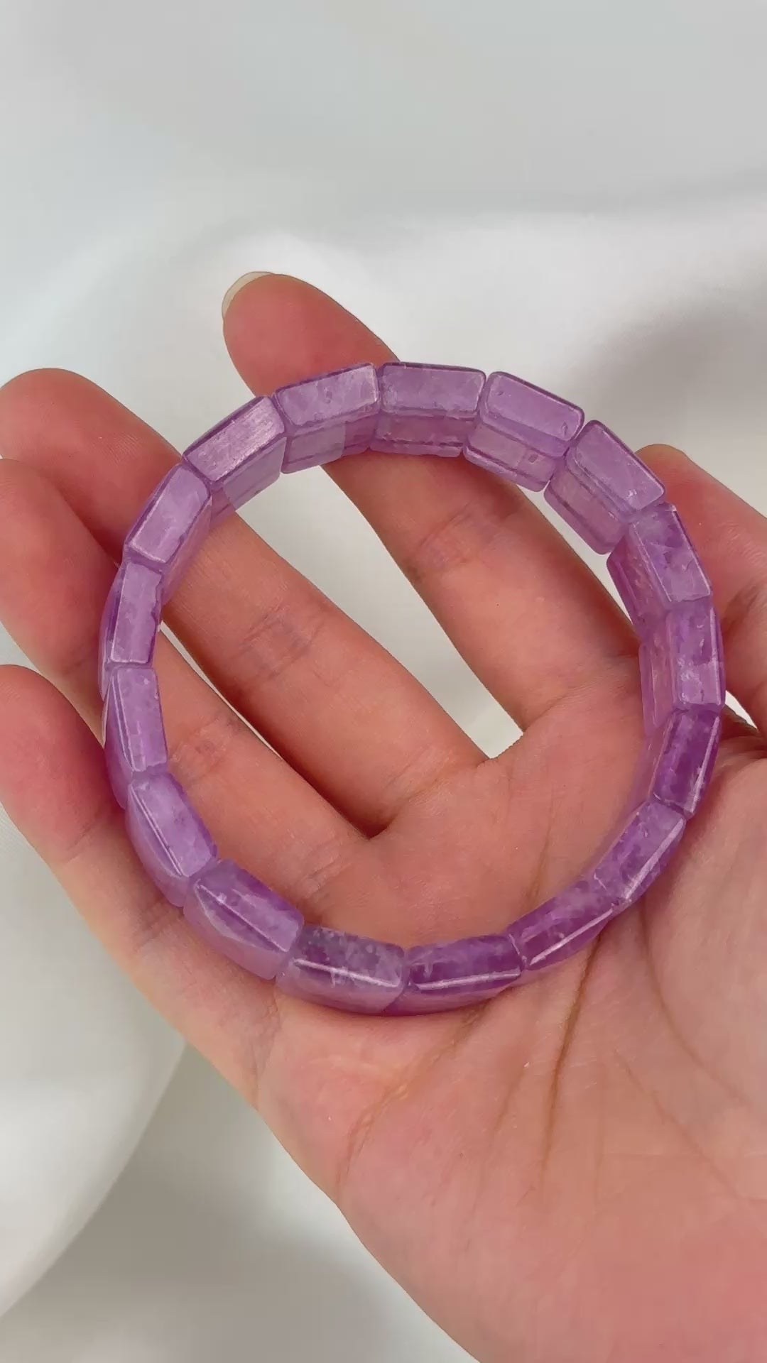 Kunzite Square Bead Bracelet 15.7-15.9mm