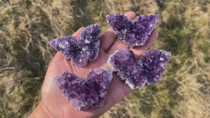 Natural Crystal Amethyst Cluster Butterfly