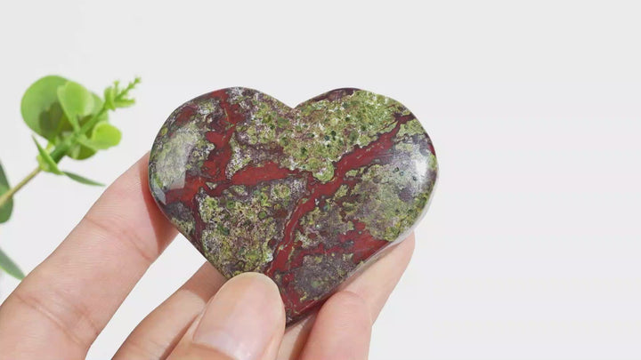 Natural Dragon Blood Stone Crystal Heart